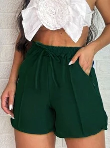 Women's Shorts Duna Fabric Loose Beach Pool Bermuda Shorts - Màu xanh lục của thợ săn - Xem 1