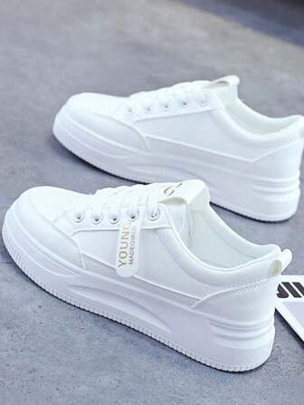 Zapatillas De Tenis Para Mujer Con Suela Gruesa Transpirabl.Zapatos Blancos Cómodos Dama. Zapatos Tenis Casuales De Mujer,Mis compras , Zapatos Comodos Para Mujer , Tenis Blancos Mujer , Fitness , Running. Ideales Para El Uso Casual Y Corre