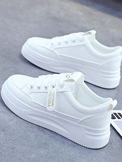 Zapatillas De Tenis Para Mujer Con Suela Gruesa Transpirabl.Zapatos Blancos Cómodos Dama. Zapatos Tenis Casuales De Mujer,Mis compras , Zapatos Comodos Para Mujer , Tenis Blancos Mujer , Fitness , Running. Ideales Para El Uso Casual Y Corre