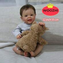 WOOZHI WOOZHIReborn Doll 22 Inches 55 Centimeters Reborn Boy Doll Silicone Can Move Limbs, Both Boys And Girls Can Play With The Doll Toy Gift Reborn Boy (Reborn Baby Doll)