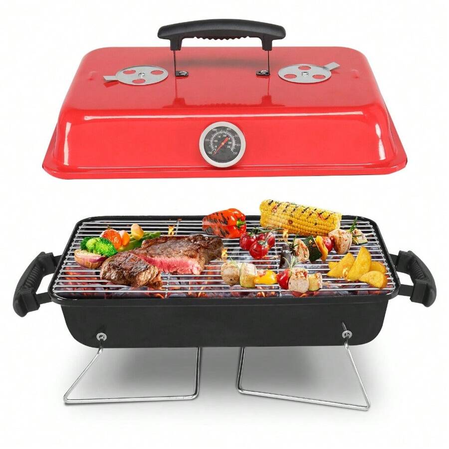 Portable Charcoal Grill Tabletop Outdoor Barbecue Smoker BBQ Grill For