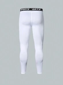 Compression Pants Quick Dry Active Base Layer Tights Workout Running Leggings - White - View 2