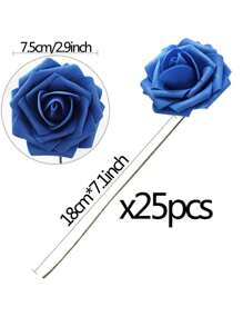 Nejlue Artificial Flowers/Plants1111 Home & Living 25pcs/Box Artificial Rose Flowers,Fake Foam Floarl,Modern Simple Nordic Style For Indoor Outdoor Wedding Decoration DIY Wreath Material,Bride Holding Flower,Home, Dining Room,Classroom,Office,Hotel,Restaurants, Desk,Bedroom,Birthday Party Decoration Materials, Valentine's Day And New Year Christmas Xmas Festival Gifts Decoration Stuff - Navy Blue - View 8