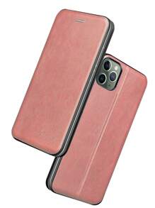 1 szt. Jasnoróżowe etui z teksturą muszli morskiej z klapką i kieszeniami na karty, adsorpcja magnetyczna, wnętrze z mikrofibry PC + TPU + skóra, otwór z siatki chroniący przed kurzem, pełna ochrona 360 stopni, automatyczne wybudzanie/uśpienie, kompatybilne z telefonami Apple i Samsung Galaxy i Redmi