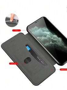 1 szt. Jasnoróżowe etui z teksturą muszli morskiej z klapką i kieszeniami na karty, adsorpcja magnetyczna, wnętrze z mikrofibry PC + TPU + skóra, otwór z siatki chroniący przed kurzem, pełna ochrona 360 stopni, automatyczne wybudzanie/uśpienie, kompatybilne z telefonami Apple i Samsung Galaxy i Redmi