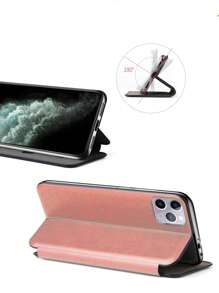 1 szt. Jasnoróżowe etui z teksturą muszli morskiej z klapką i kieszeniami na karty, adsorpcja magnetyczna, wnętrze z mikrofibry PC + TPU + skóra, otwór z siatki chroniący przed kurzem, pełna ochrona 360 stopni, automatyczne wybudzanie/uśpienie, kompatybilne z telefonami Apple i Samsung Galaxy i Redmi
