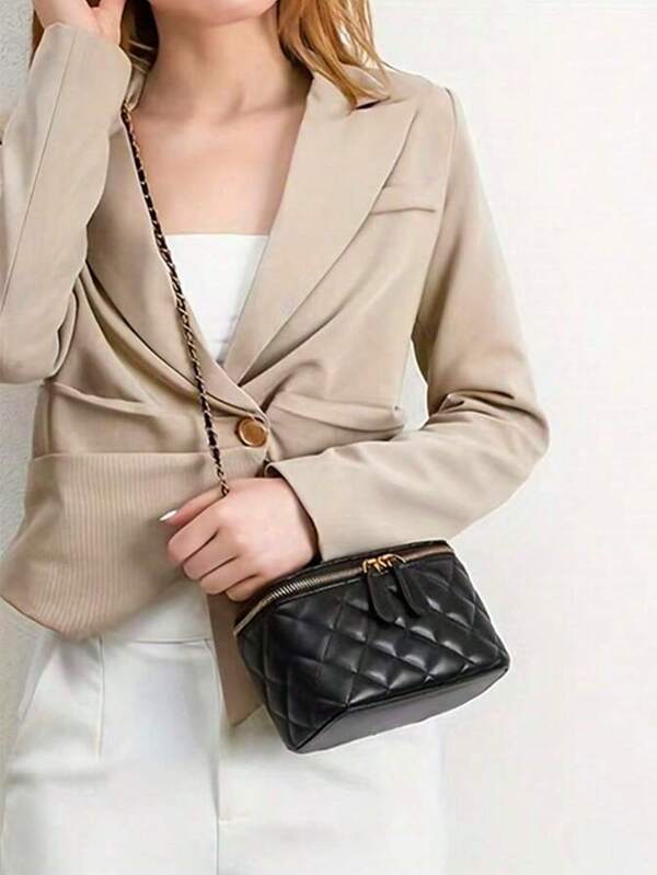 2023 New Mini Square Chain Bag For Women, Gold Ball Lip Gloss Shoulder Bag