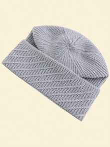 JZML 1 件装男士简约时尚装饰针织帽 - Beanie - 查看 6