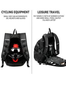 Men's Cycling Backpack, Motorcycle Helmet Bag, Full Helmet Backpack, Knight Bag, Waterproof Travel Bag, Travel Man, Large Capacity Multi Functional For Work Travel Business For Hiking Camping And Men Book Bag For Books Gifts Fall Christmas Scream Bag Backpack Winter Christmas Thanksgiving Side Bag Hobo Bag Black Bag Travel Essentials Back To School Beach Bag Holiday Laptop Case The Sporty Life Vacation Bags Bag Pack Backpacks Travel Must Haves Large Bag Spring - Black - View 10