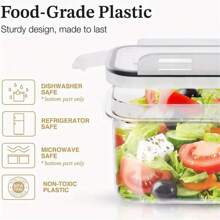Conjunto de recipientes para armazenamento de alimentos com tampas, potes transparentes para alimentos, caixa selada à prova de umidade para manter alimentos frescos, para cereais, arroz, macarrão, chá, nozes e grãos de café, tanque de preservação de alimentos de plástico, utensílios de cozinha para casa
