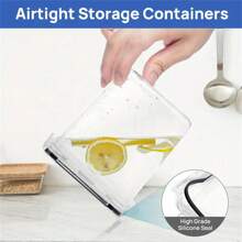 Conjunto de recipientes para armazenamento de alimentos com tampas, potes transparentes para alimentos, caixa selada à prova de umidade para manter alimentos frescos, para cereais, arroz, macarrão, chá, nozes e grãos de café, tanque de preservação de alimentos de plástico, utensílios de cozinha para casa