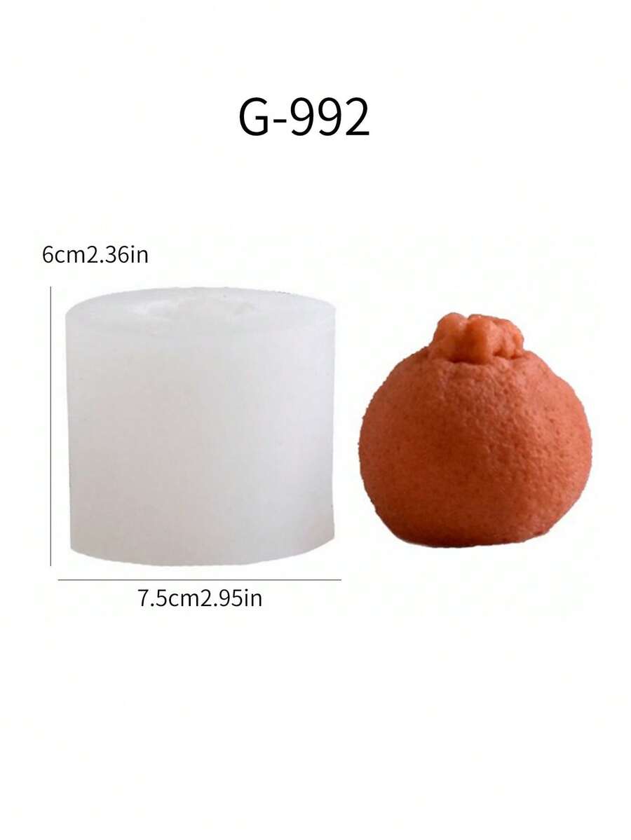 1pc Small Peeled Orange Silicone Mold, Scented Stone Candle Wax Carving