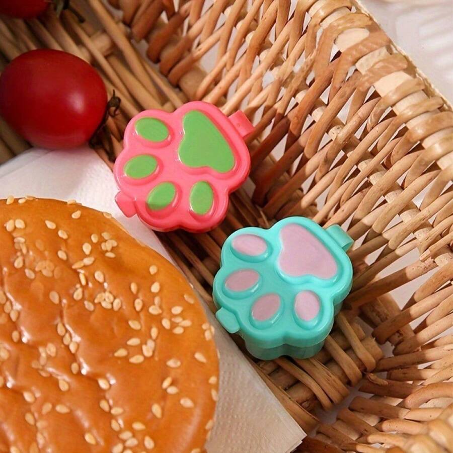 4pcs Mini Portable Sauce Bottle Set Cat Claw & Flower Designs For