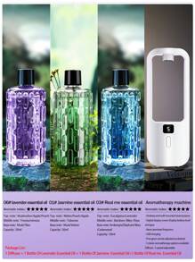 Household Automatic Aromatherapy Machine Hotel Timed Spray Aromatherapy Machine Wall-Mounted Toilet Deodorant Air Freshener Small Office Desktop Aromatherapy Machine Bedroom Silent Aromatherapy Essential Oil Diffuser Aromatherapy Essential Oil Fragrance Machine Rechargeable 5 Working Modes Adjustable 6 Kinds Of Aromatherapy Essential Oils Can Be Selected White With Seven-Color Atmosphere Lights