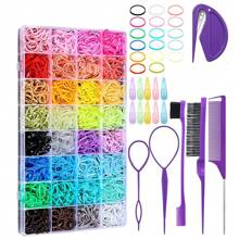 32 Colors Hair Ties Set With 2000 Pcs Mini Elastic Hair Bands And Styling Tools - Perfect For Hair Accessories