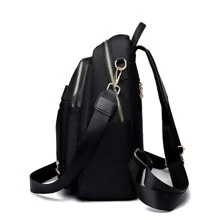 Women's Retro Large Capacity Backpack School Fashion Outing - Black - View 6