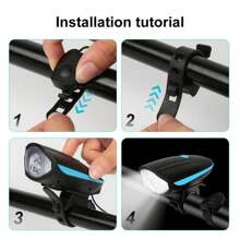 1 szt. USB Akumulatorowa Przednia Lampa Rowerowa, Zewnętrzna Lampa Do Jazdy Górskiej Na Rowerze Nocnym Z Klaksonem