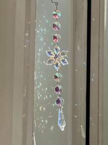 1 件 AB 色圣诞亚克力雪花悬挂水晶棱镜球灯吊坠家居圣诞树 DIY 装饰圣诞新年派对用品节日礼物，圣诞节 - 彩色 - 查看 12