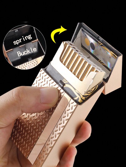 1pc Creative Vertical Striped Plastic Cigarette Case, Holds 20 Cigarettes, Waterproof Design For Men & Women, Smoking Accessories, Smoking Accessories Girly, Cigarette Storage, Cigarette Holder Case, Sigaretten Doos, Gifts