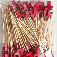 30 件圣诞节 DIY 各种款式一次性竹棒水果棒食物棒，适合圣诞节、聚会、派对、生日、圣诞快乐， - 彩色 - 查看 16