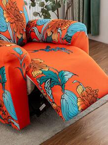 1set/4pcs Armchair Cover,Recliner Chair Cover,Colorful Floral Patterns Couch Cover Stretch Functional Sofa Slipcovers, Chivas Sofa Cover Single Seat Soft Furniture Protector, Couch Covers ,One Backrest Cover, One Chair Cover, Two Armrest Covers - Orange - View 5