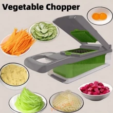14 In 1 Vegetable Cutter With Container, Portable Manual Food Chopper For Potatoes, Onions, Salads, With Vegetable Peeler Pink Shop - Grey - View 4