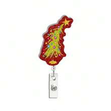 1 chiếc kẹp dây đeo cây thông Noel hình tuần lộc và đèn Giáng sinh thời trang & dễ thương - Dây đeo bằng Acrylic sáng bóng dễ kẹp cho y tá, bạn bè & gia đình - Thích hợp cho các bữa tiệc & ngày lễ - Nhiều màu - Xem 12