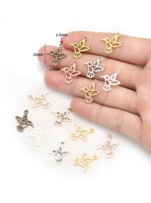 25/50 件 7 色空中鸟饰物合金适用于耳环手链项链吊坠 DIY 手工礼物珠宝配件制作 17 毫米 * 19 毫米 D571 - 小鳥 - 查看 4