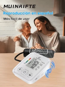 Tipo de brazo de monitoreo de presión arterial digital dispositivo automático de presión de brazo blanco con voz - Blanco - Ver 5