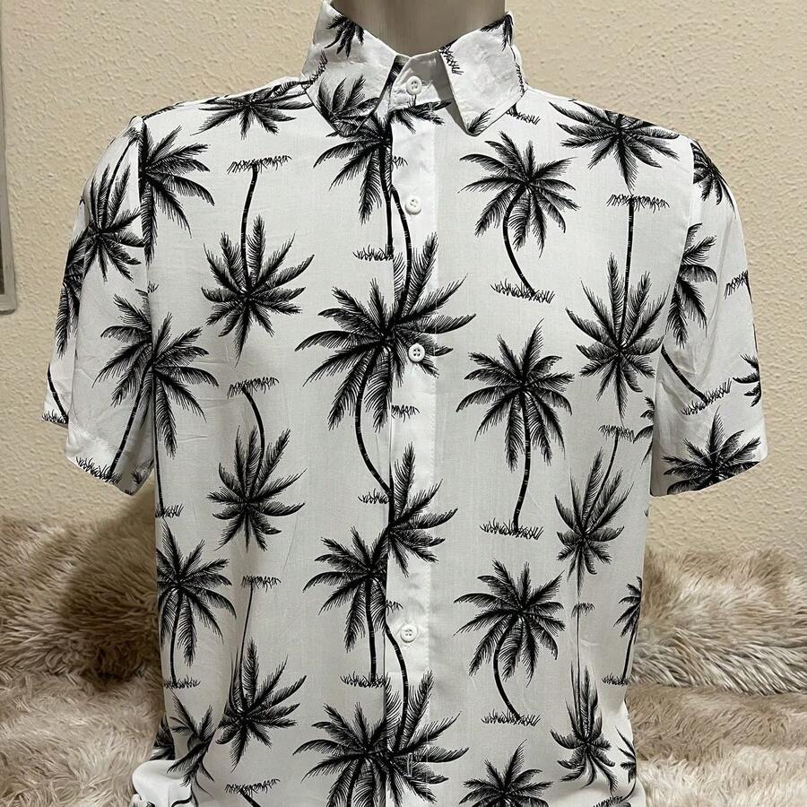 Men's Floral Shirts Comfortable Hawaiian Printed - 彩色 - 查看 1