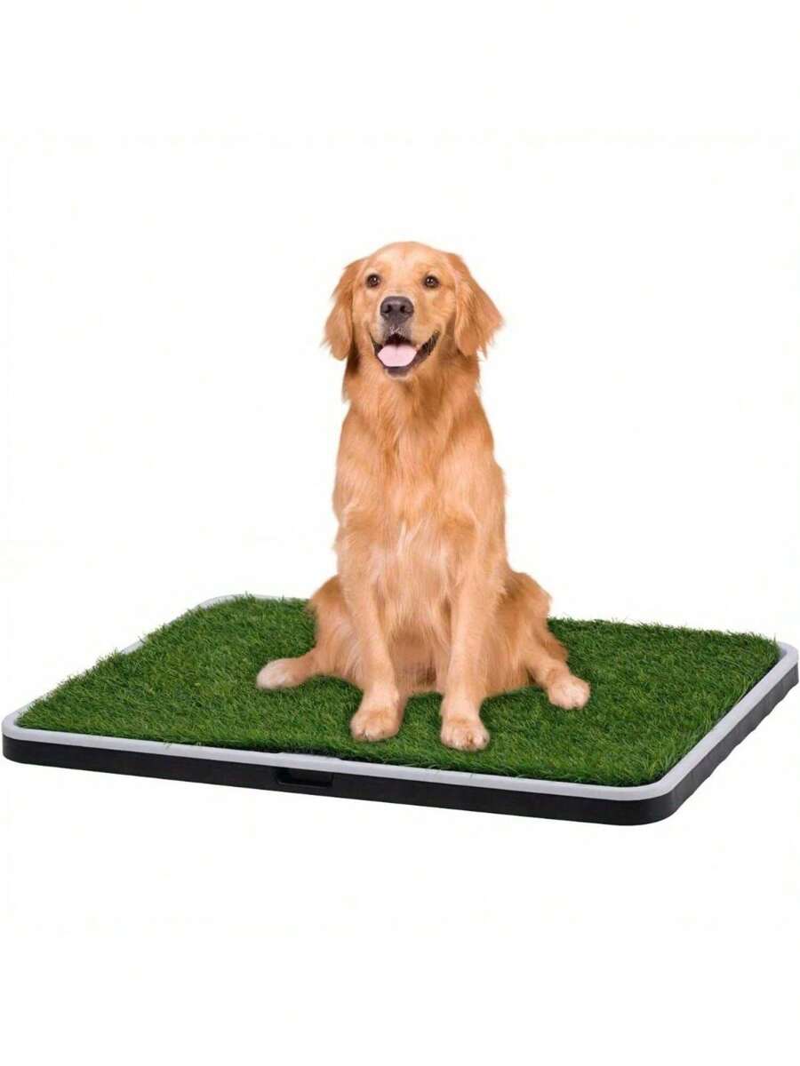 Dog Grass Pad With Tray, Artificial Grass Pee Pad, Reusable Training