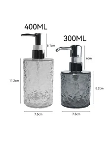 1 pieza Botella de loción y botella espumosa para champú, gel de ducha, acondicionador, jabón líquido, 300ml/400ml Botella de plástico gris y blanco con ondas de agua recargable y vacía, artículos de tocador de baño, fácil de limpiar y usar, decoración de otoño para el hogar, de vuelta a la escuela