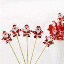 30 件圣诞节 DIY 各种款式一次性竹棒水果棒食物棒，适合圣诞节、聚会、派对、生日、圣诞快乐， - 彩色 - 查看 17