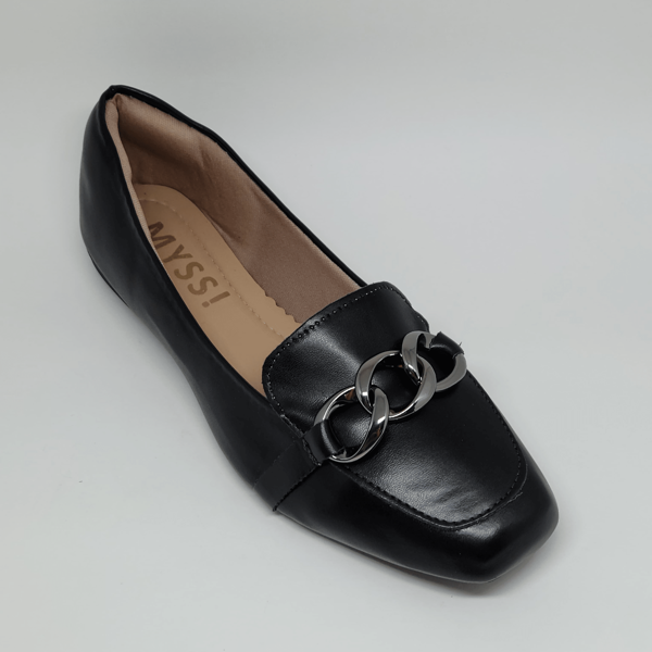 Sapatilha Mocassim Feminina Enfeite Corrente Dourada Delicada