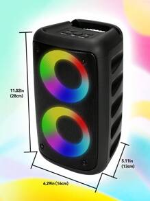 Wireless Speaker With Subwoofer, Large Boombox Speaker, Stereo Speaker, Subwoofer, Outdoor Wireless Speaker, Party Disco Light, TWS, TF, AUX, MIC - 黑色 - 查看 2