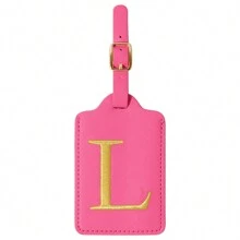 Personalized Initial Luggage Tags For Suitcases, Leather Letter Cute Luggage Tags With Privacy Name Card, Embroidered Monogrammed Travel Bag Backpack Tags Gifts For Women Kids Girls Teens (Rosered)Luggage Tag Travel Accessories Travel Essentials Travel Organizer For Beach Summer Vacation Back To School Bag For School School Accessories School Stuff - Hot Pink - View 30