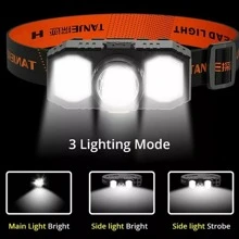 NetHong 2x UK Super Bright Waterproof LED Head Torch Headlight USB Rechargeable Headlamp - Black - View 2