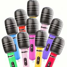 10pcs Colorful Inflatable Microphone -Dynamic Party Gift & Rockstar Themed Event Decoration -Random Colors,Christmas
