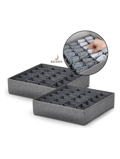 Organizador Dobrável com 24 Compartimentos para Meias, Cuecas, Calcinhas, Lingerie, Armários, Gavetas, Decoração de Quarto
