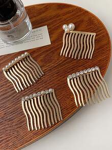 1 kẹp tóc ngọc trai giả đảo ngược liền mạch cho nữ, kẹp tóc đính đá chống trượt phong cách Hàn Quốc thanh lịch cho mái tóc đơn giản, thích hợp sử dụng hàng ngày - Nhiều màu - Xem 5