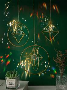 1 Chiếc Kệ Kim Loại Treo Tường Pha Lê, Đèn Bắt Nắng Có Mặt Dây Chuyền Lăng Kính Cho Ban Công Nhà, Đồ Treo Trang Trí Sân Vườn, Trang Trí Nhà Cửa, Trang Trí Phòng, Trang Trí Tường - Nhiều màu - Xem 1