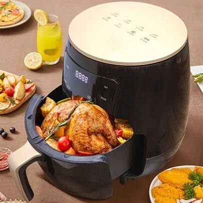 INTETEIN 4.5L Air Fryer, Less Oil For Healthy EatingSuitable For Baked Chicken, French Fries, Chicken Wings. Omni-Directional Turbo Circulation Mode, 900 Watts Of Power, Uniform Motor Drive Technology