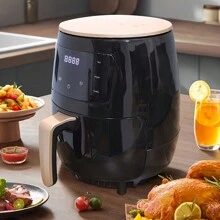 INTETEIN 4.5L Air Fryer, Less Oil For Healthy EatingSuitable For Baked Chicken, French Fries, Chicken Wings. Omni-Directional Turbo Circulation Mode, 900 Watts Of Power, Uniform Motor Drive Technology - 查看 3