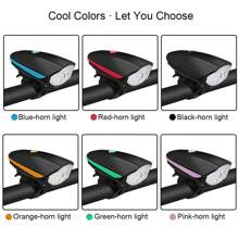 1 szt. USB Akumulatorowa Przednia Lampa Rowerowa, Zewnętrzna Lampa Do Jazdy Górskiej Na Rowerze Nocnym Z Klaksonem