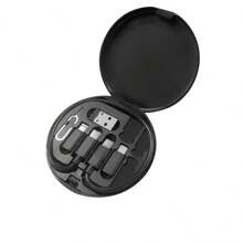 Multi-Function Data Cable Set And Storage Box,Silicone USB Type-C Charger Cable Kit With Data Transfer & Card Storage - MFI Certified, Lightning-Fast Charging Compatible With IPhone/Android/Micro,Tablets, USB To Lightning,USB Charging,Data Cable, Adapter, Card Needle,Call Card Storage, Data Cable Storage Compatible With IPhone, Android, Camera, MP3 Universal Adapter Nan