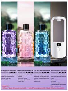 Household Automatic Aromatherapy Machine Hotel Timed Spray Aromatherapy Machine Wall-Mounted Toilet Deodorant Air Freshener Small Office Desktop Aromatherapy Machine Bedroom Silent Aromatherapy Essential Oil Diffuser Aromatherapy Essential Oil Fragrance Machine Rechargeable 5 Working Modes Adjustable 6 Kinds Of Aromatherapy Essential Oils Can Be Selected White With Seven-Color Atmosphere Lights