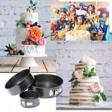 1/3pcs Thickened Round Lockable Cake Mold Baking Tools, Removable Bottom Baking Tray Cake Mold Set, Home Birthday Cake Non-Stick Baking Pan