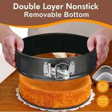1/3pcs Thickened Round Lockable Cake Mold Baking Tools, Removable Bottom Baking Tray Cake Mold Set, Home Birthday Cake Non-Stick Baking Pan