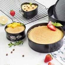 1/3pcs Thickened Round Lockable Cake Mold Baking Tools, Removable Bottom Baking Tray Cake Mold Set, Home Birthday Cake Non-Stick Baking Pan