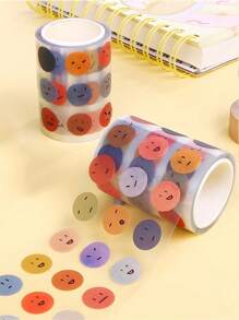 Set Of 500 Smile Face Expression Stickers, Creative Round Cute Sticker Decals For Decoration Of Small Designs, Bullet Journal Accessories Material, Diary Mood Recording Stickers